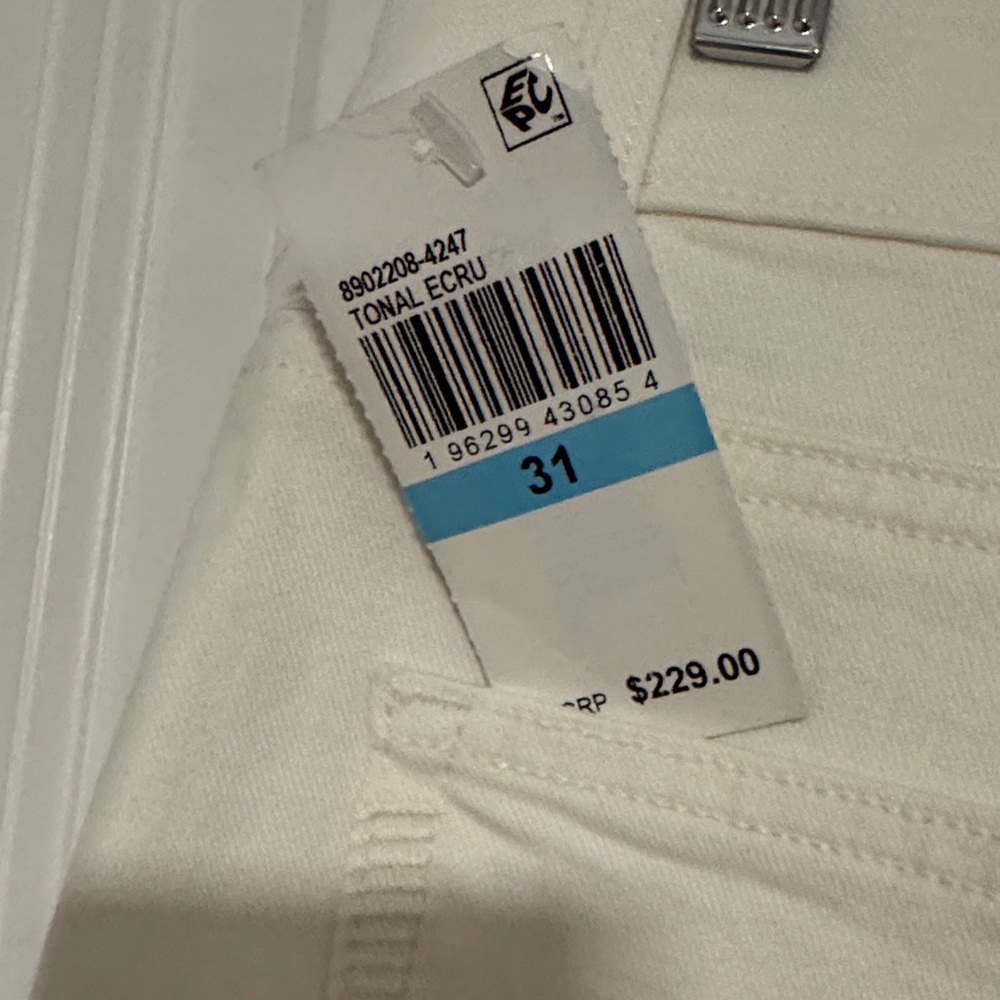 Paige Aneesa 31” High Rise Wide Leg Jeans - Size 31. New with tags in tonal ecru - Picture 6 of 7
